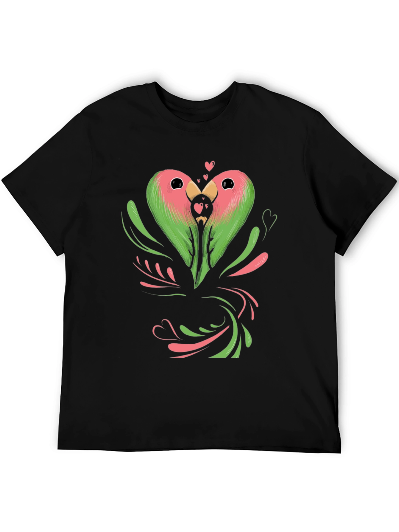 Lovebird Heart Graphic Tee - Black