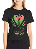 Lovebird Heart Graphic Tee - Black