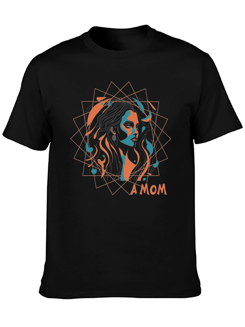 Stylish A MOM Graphic Black T-Shirt