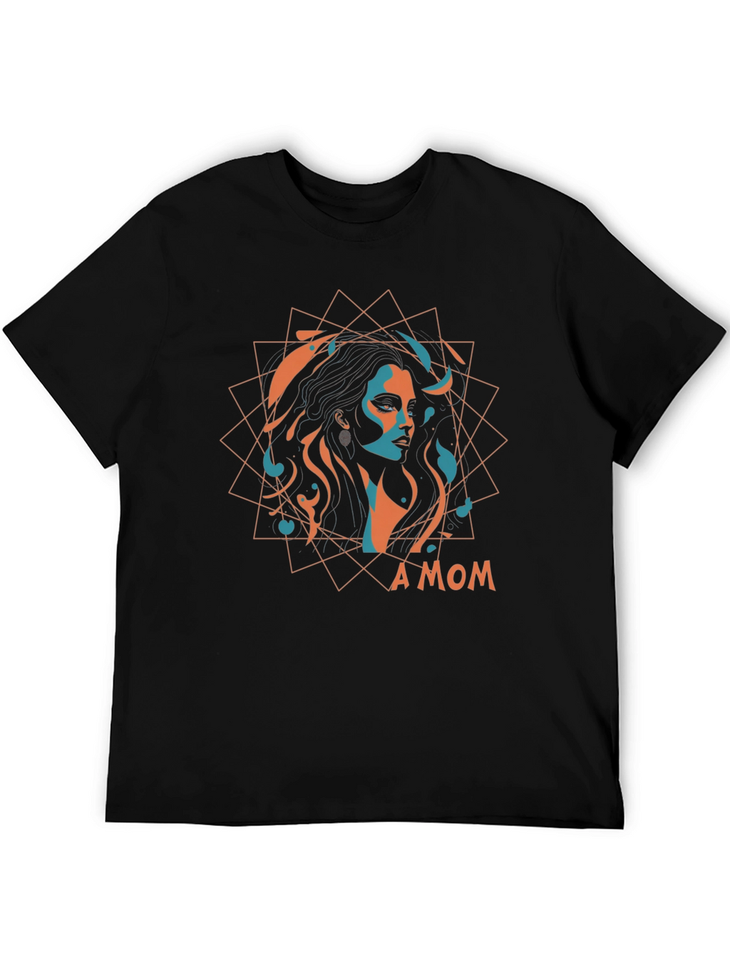 Stylish A MOM Graphic Black T-Shirt
