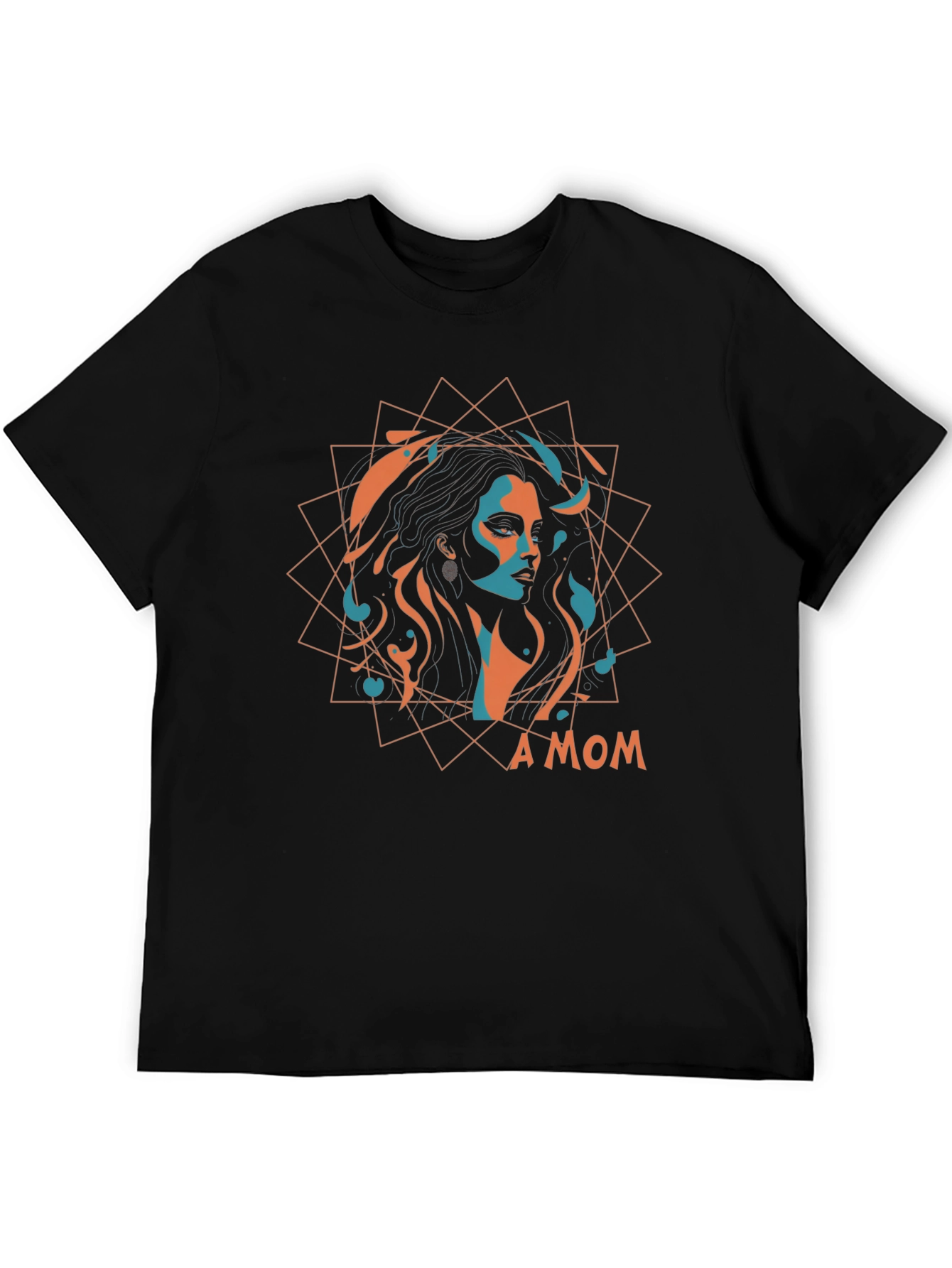 Stylish A MOM Graphic Black T-Shirt