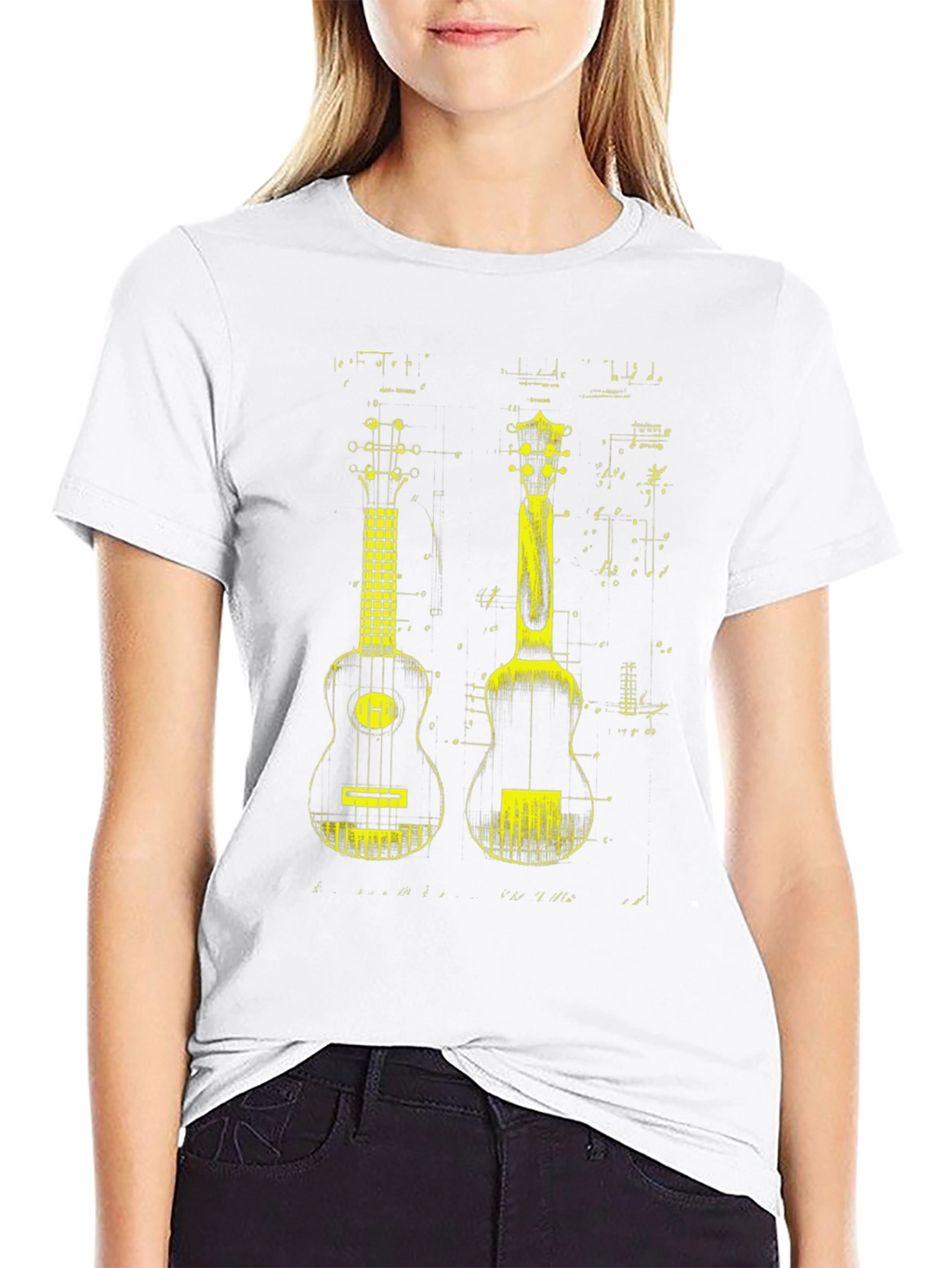 Ukulele Blueprint Graphic Tee