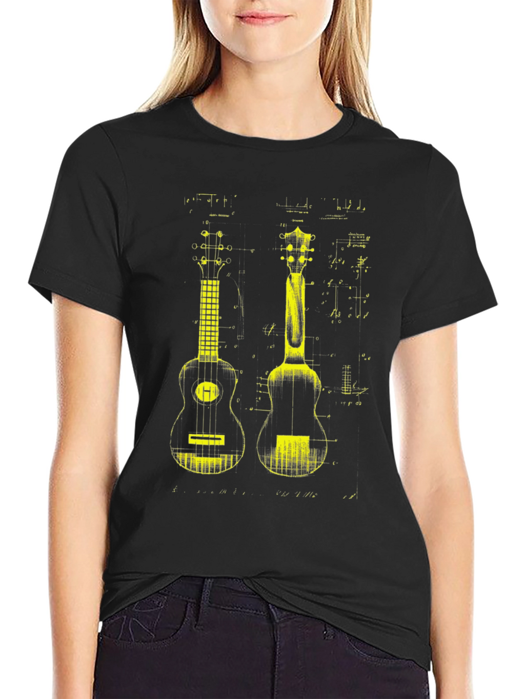 Ukulele Blueprint Graphic Tee