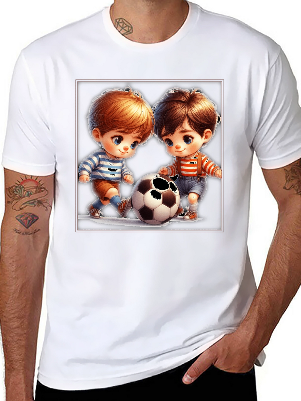 Cute Cartoon Kids Soccer T-Shirt