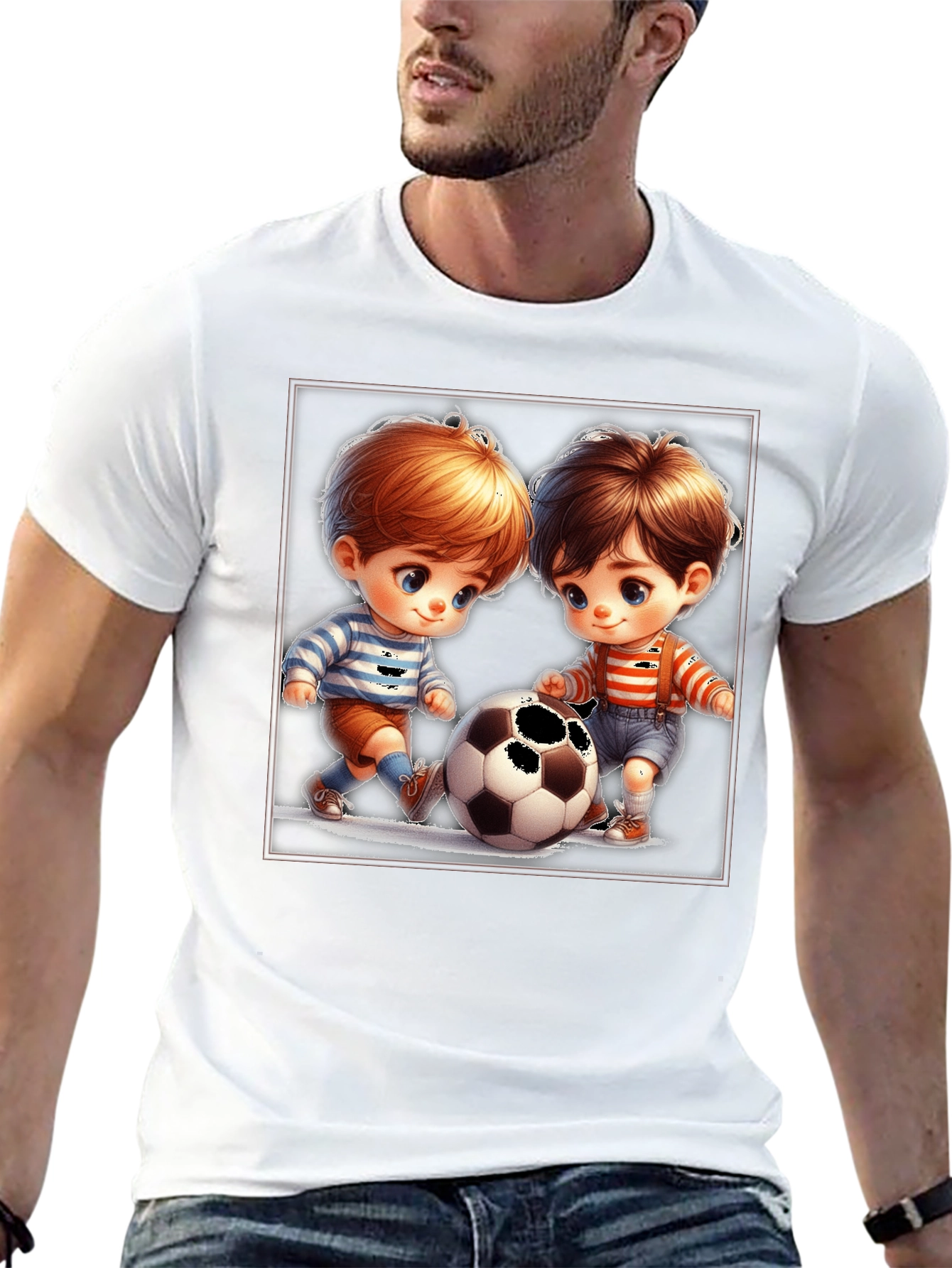 Cute Cartoon Kids Soccer T-Shirt