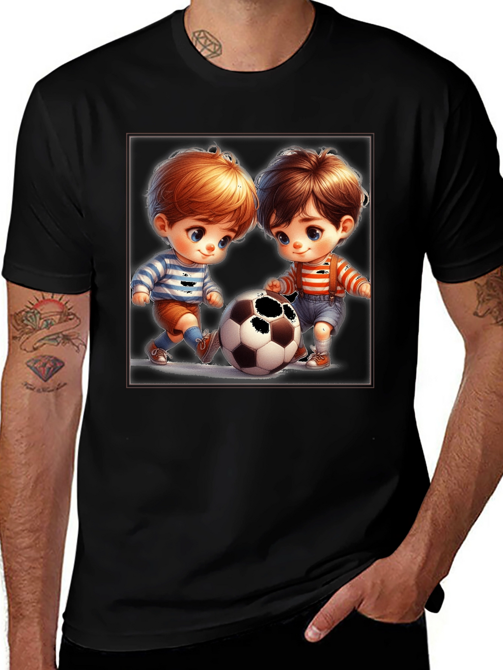 Cute Cartoon Kids Soccer T-Shirt