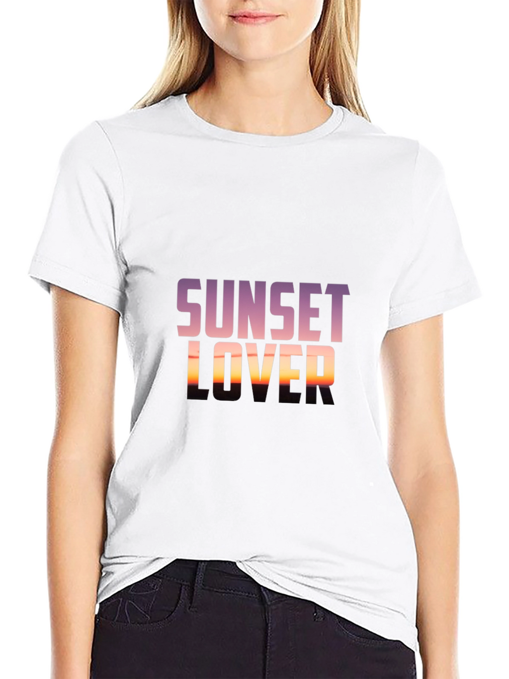 Sunset Lover Graphic Tee - Trendy Black T-Shirt