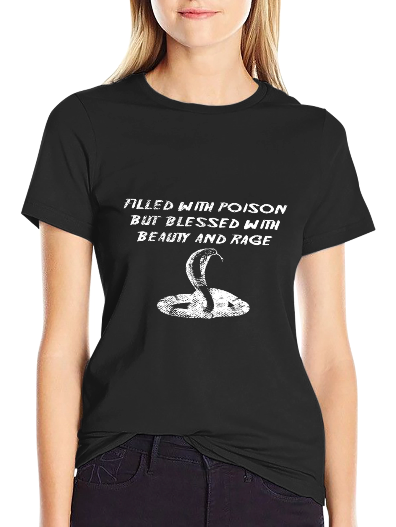 Poison Cobra Graphic Tee - Mens Black T-Shirt