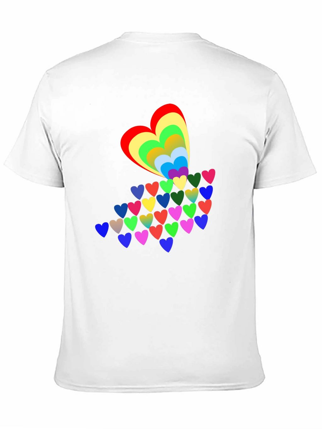 Rainbow Hearts Black T-Shirt