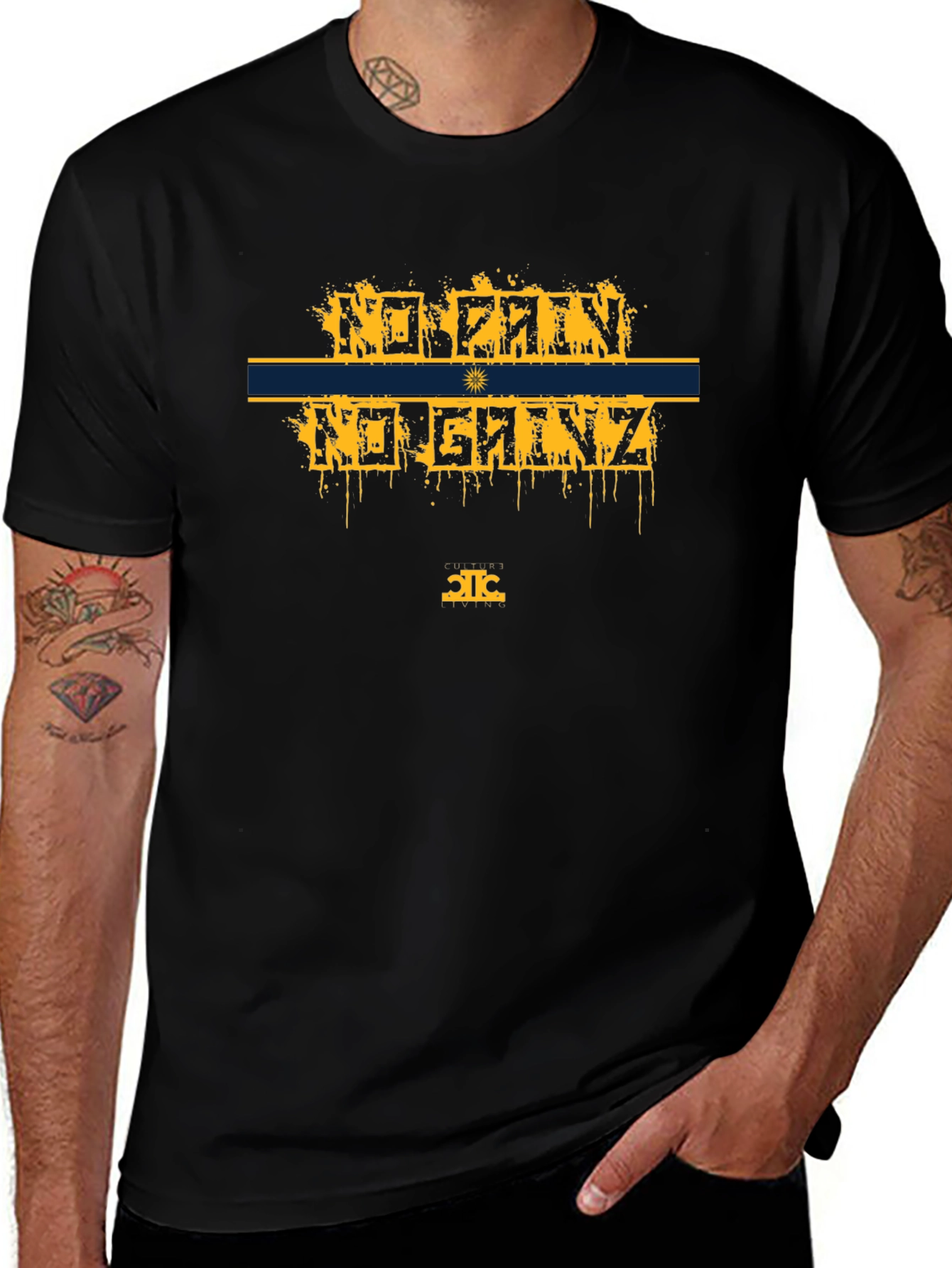 No Pain No Gainz Black Graphic T-Shirt