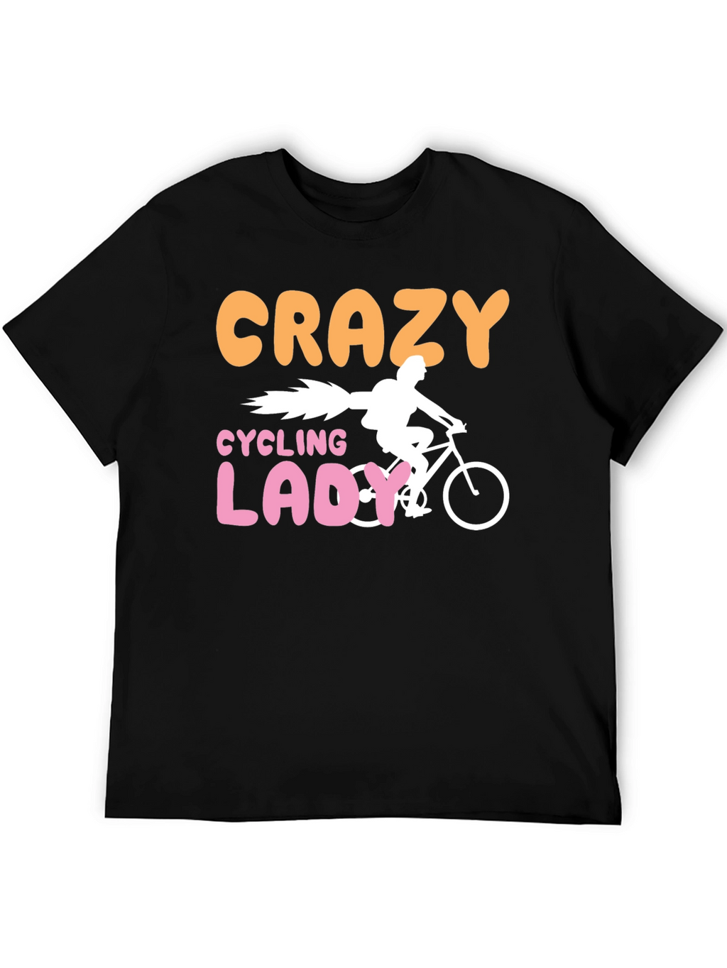 Crazy Cycling Lady T-Shirt - Fun Bike Ride Tee