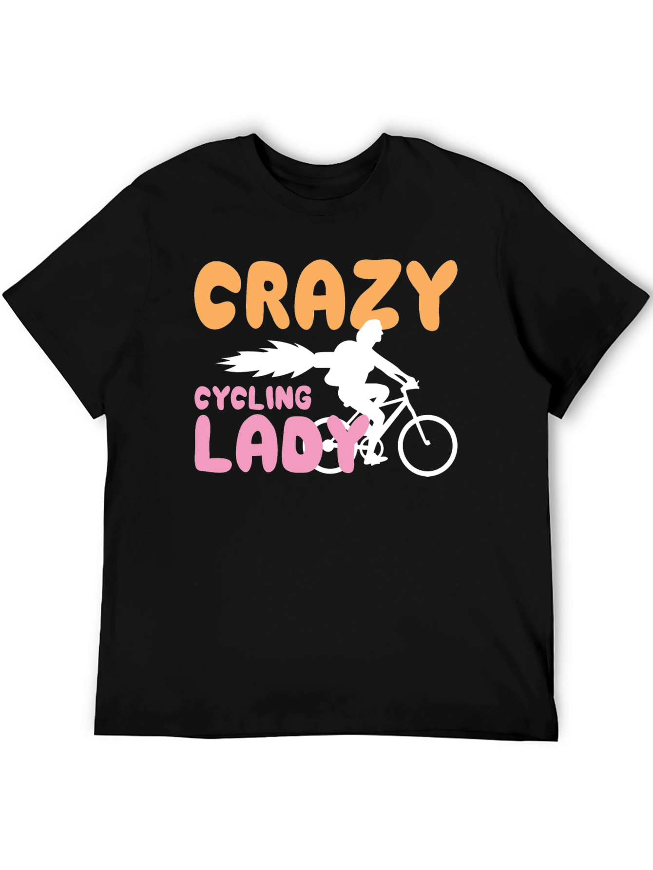 Crazy Cycling Lady T-Shirt - Fun Bike Ride Tee