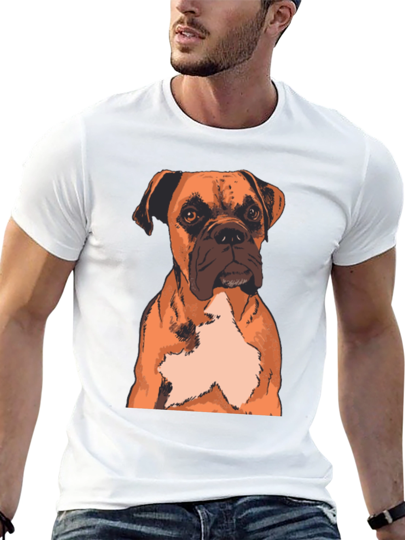 Boxer Dog Graphic Print T-Shirt