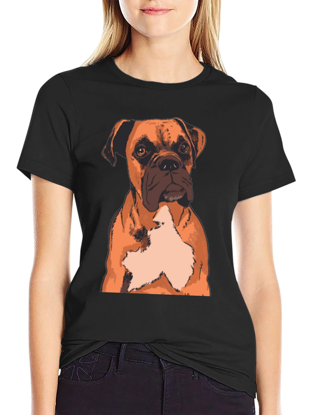 Boxer Dog Graphic Print T-Shirt