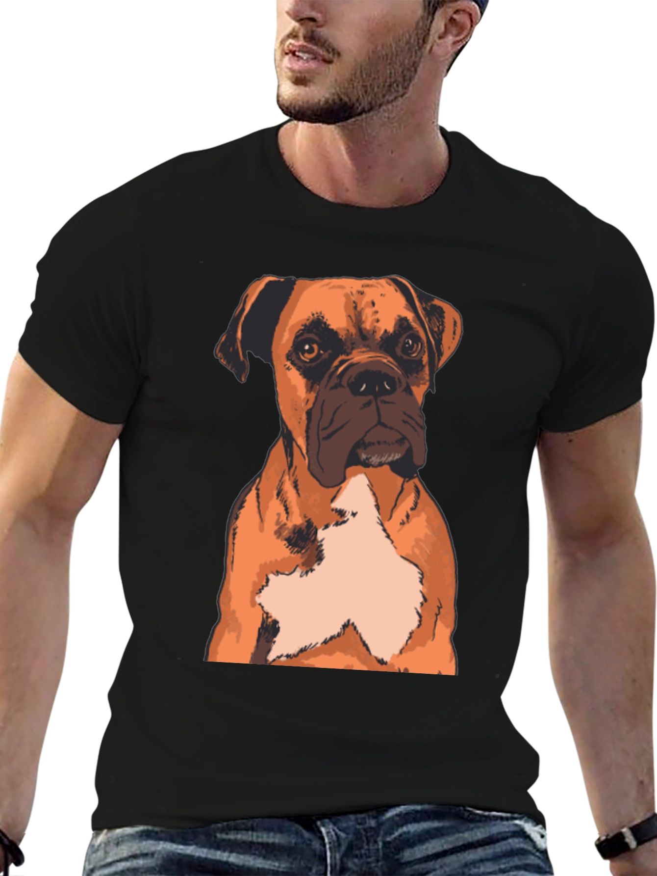 Boxer Dog Graphic Print T-Shirt