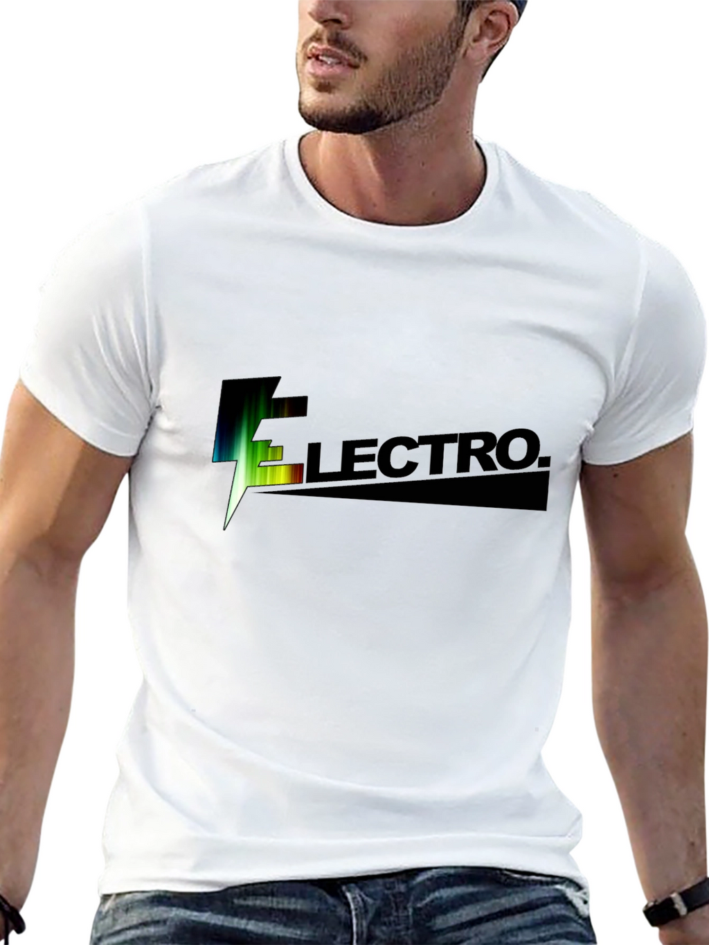 Electro Black Graphic T-Shirt for Men
