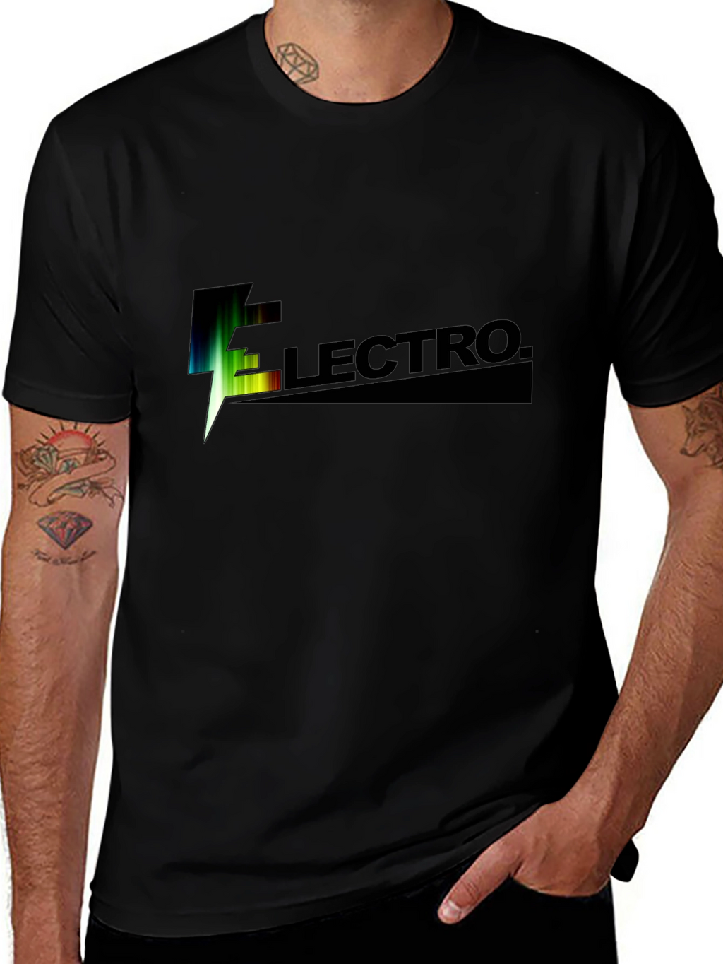Electro Black Graphic T-Shirt for Men