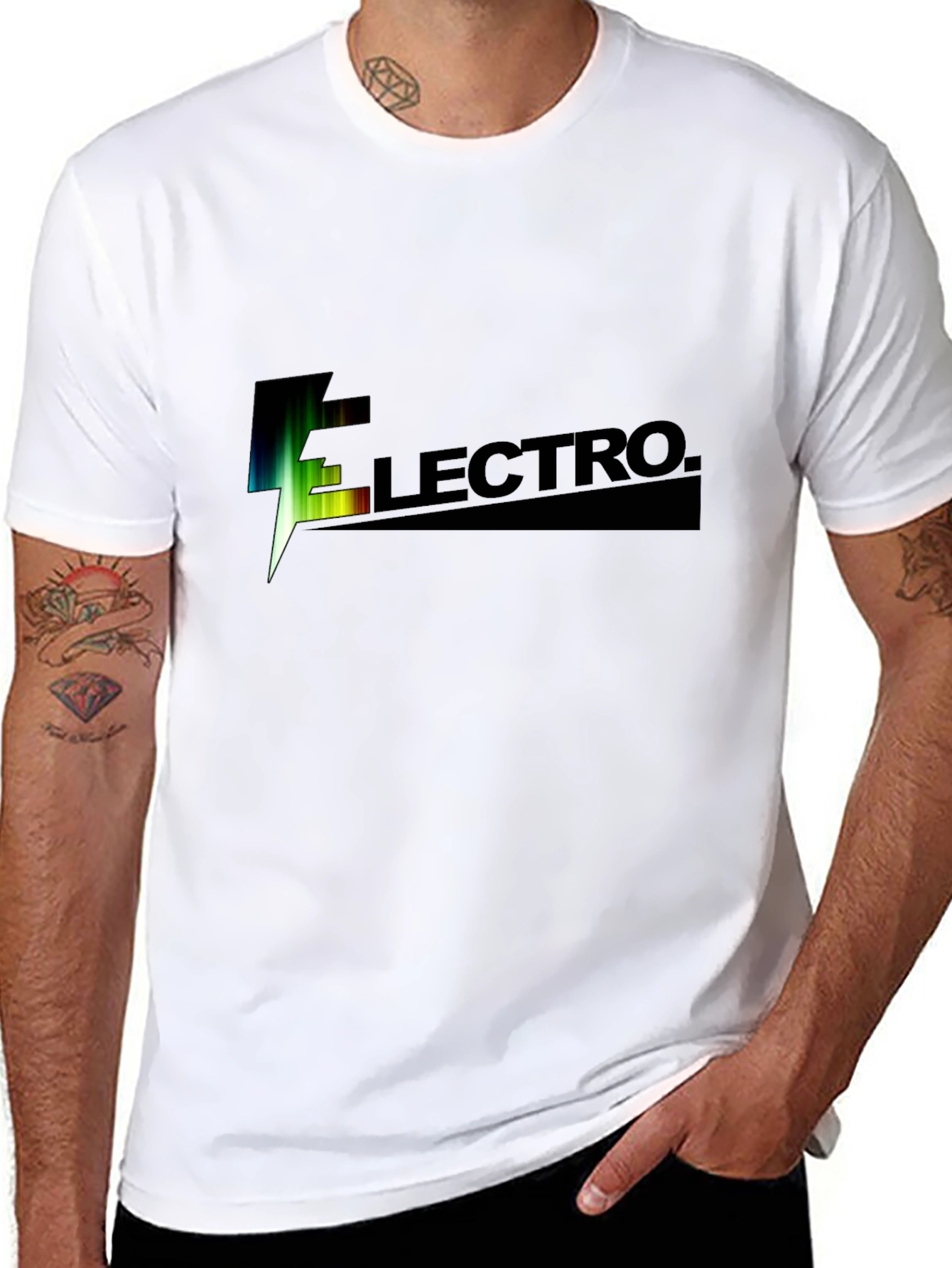 Electro Black Graphic T-Shirt for Men