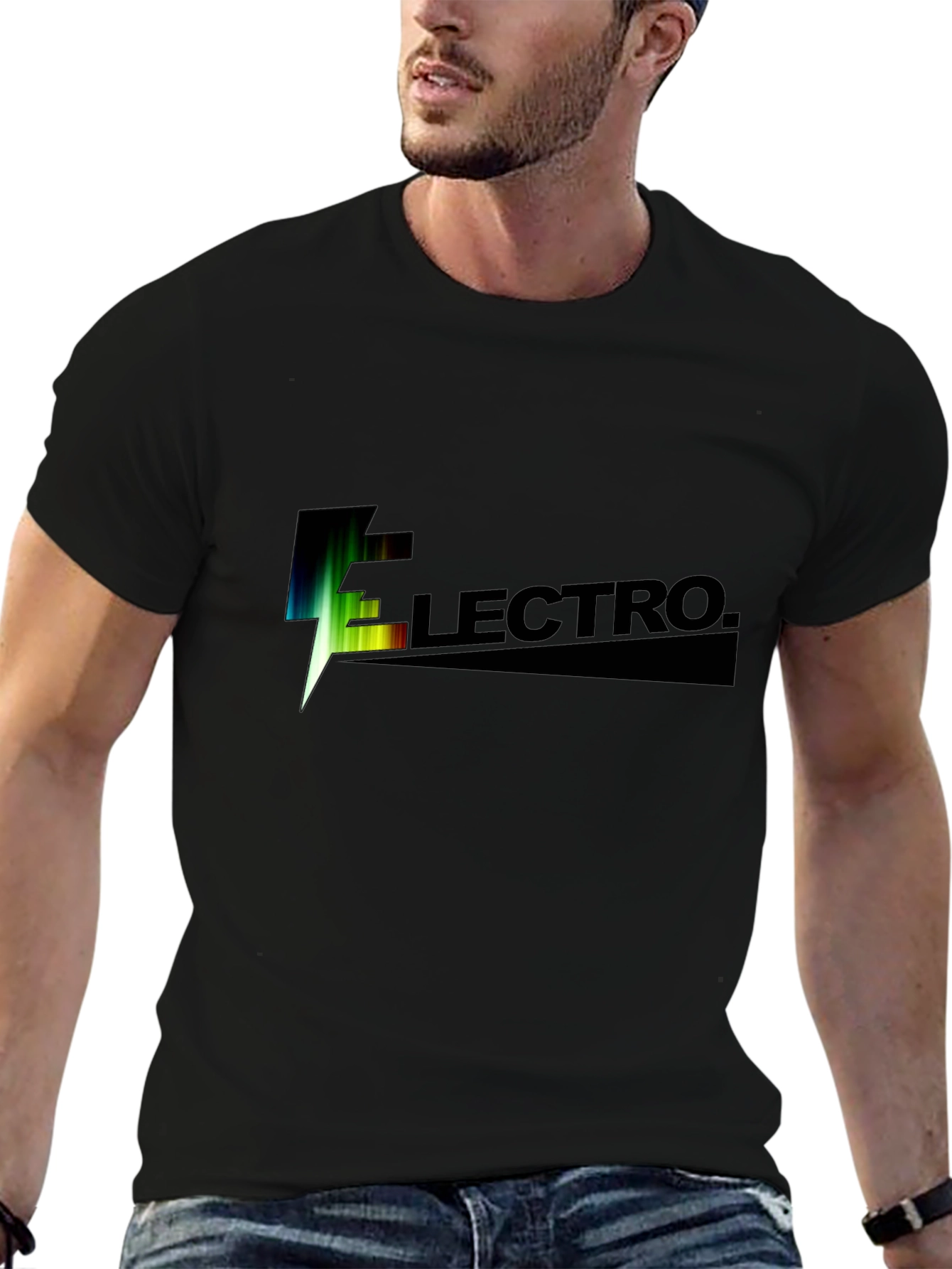 Electro Black Graphic T-Shirt for Men