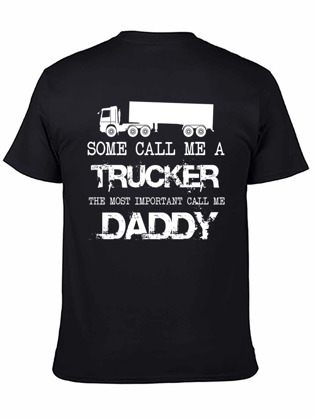 Trucker Daddy Graphic Tee - Black Crewneck