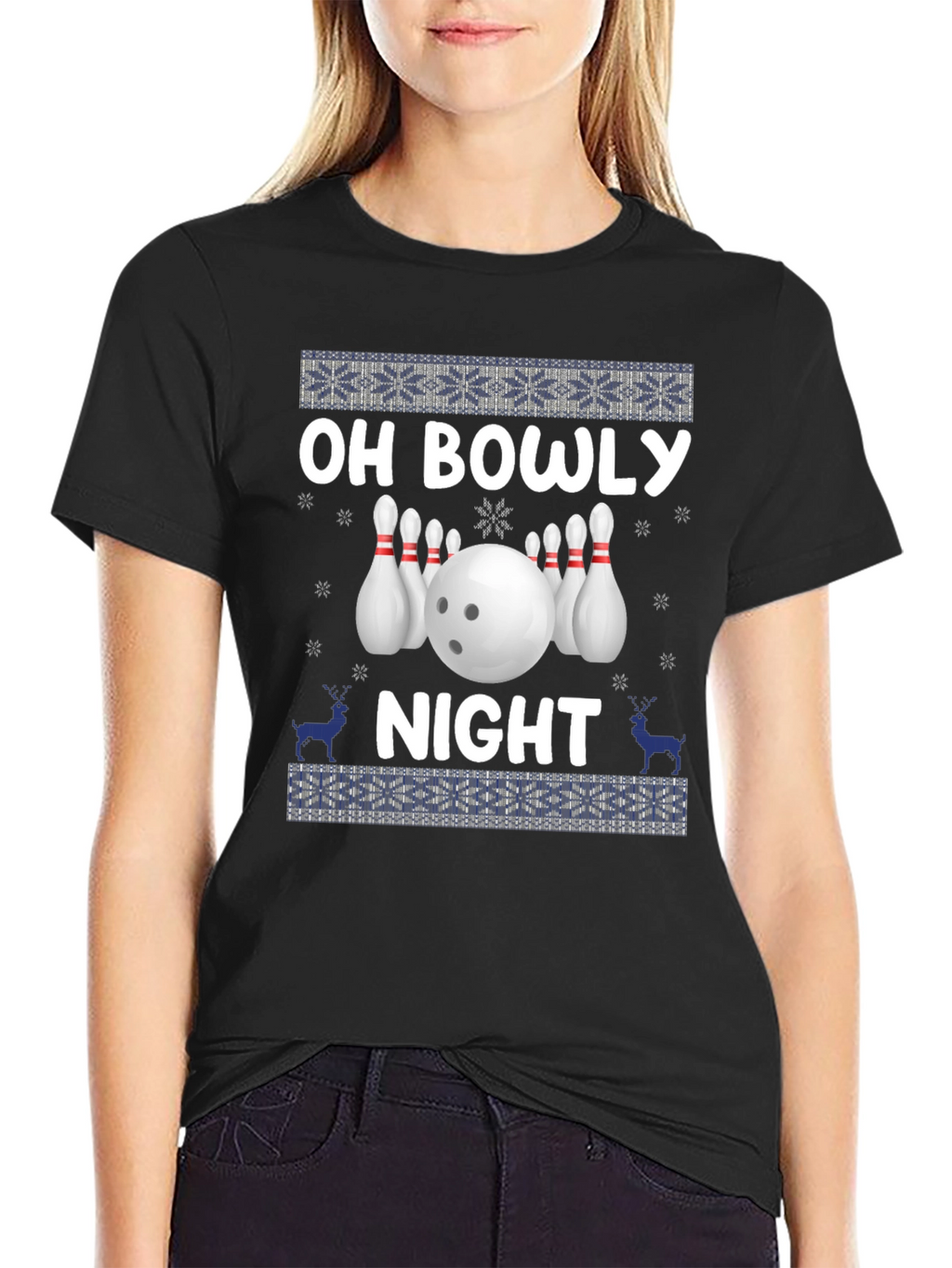Oh Bowly Night Bowling Christmas Sweater T-Shirt