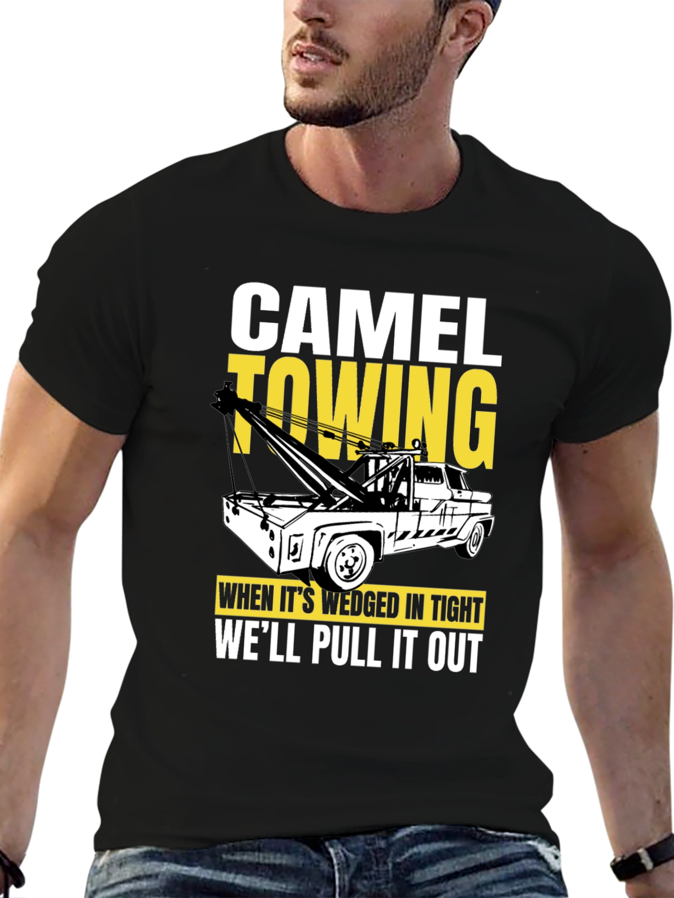 Camel Towing Black Graphic T-Shirt