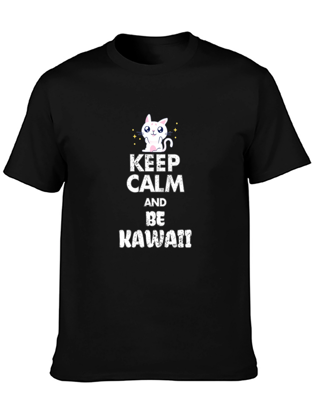 Keep Calm Be Kawaii Black T-Shirt