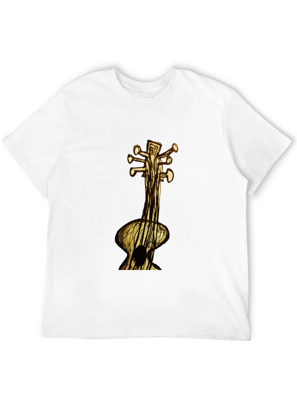 Unique Guitar Art Black T-Shirt