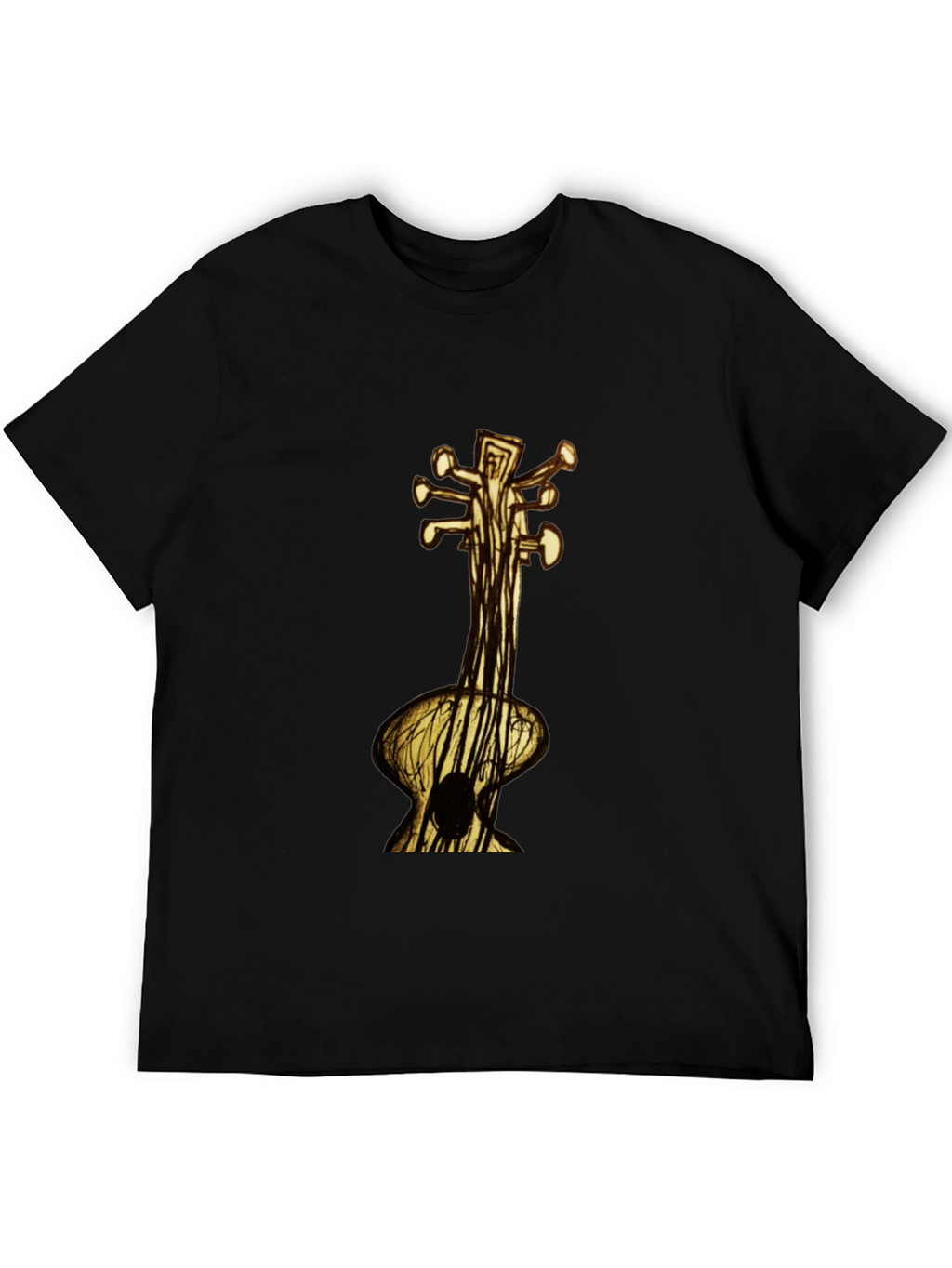 Unique Guitar Art Black T-Shirt