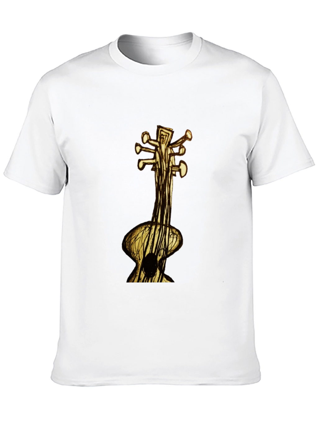 Unique Guitar Art Black T-Shirt