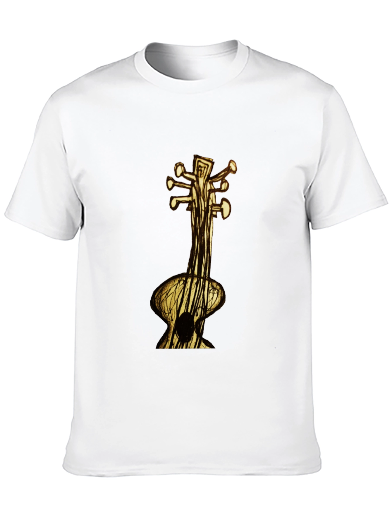 Unique Guitar Art Black T-Shirt