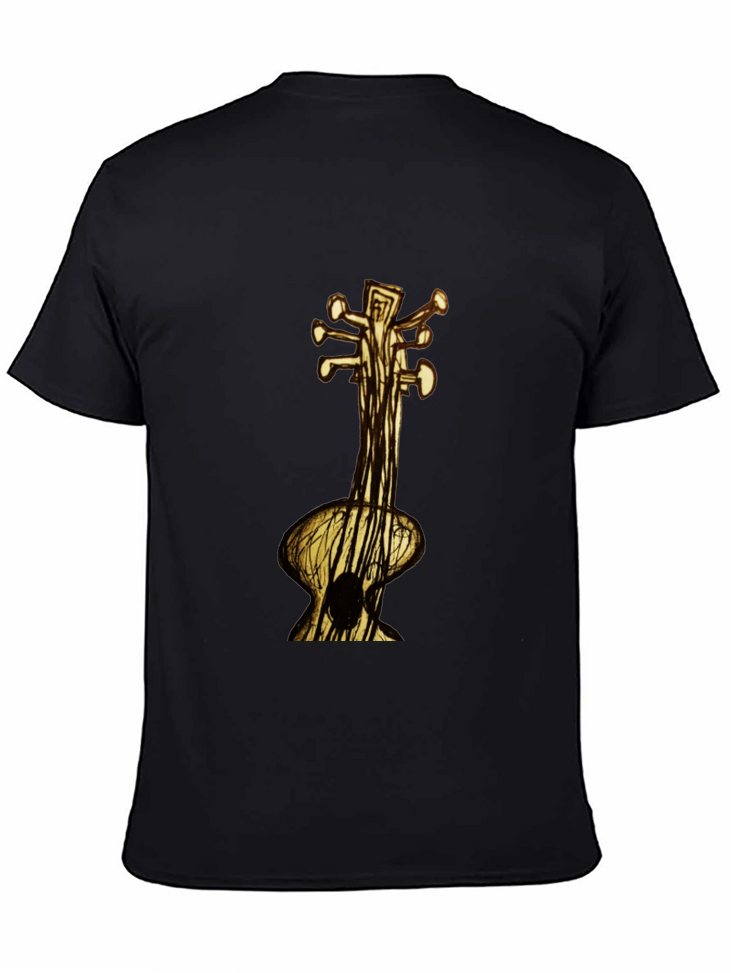 Unique Guitar Art Black T-Shirt