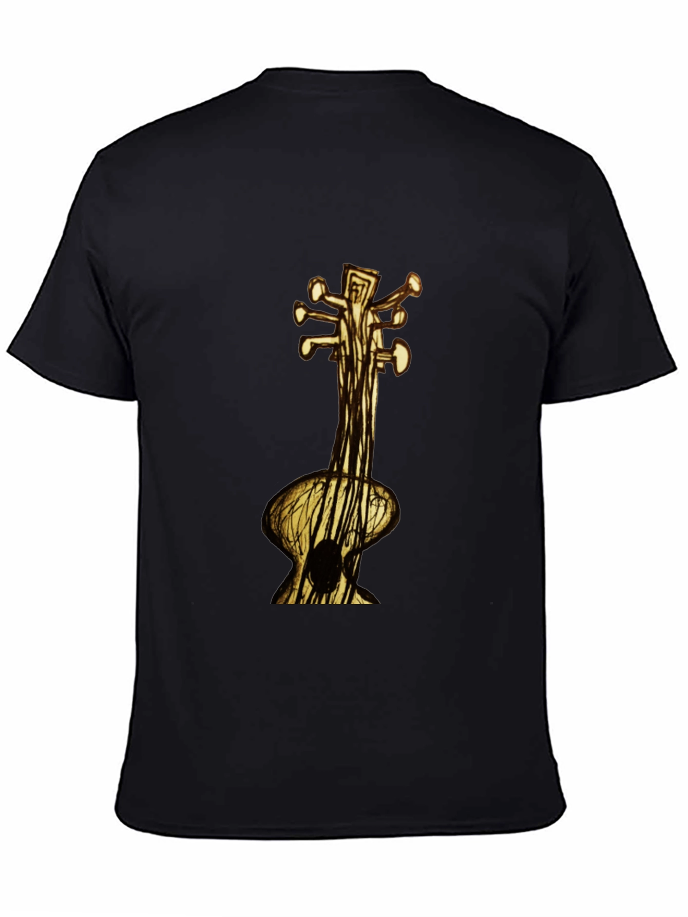 Unique Guitar Art Black T-Shirt