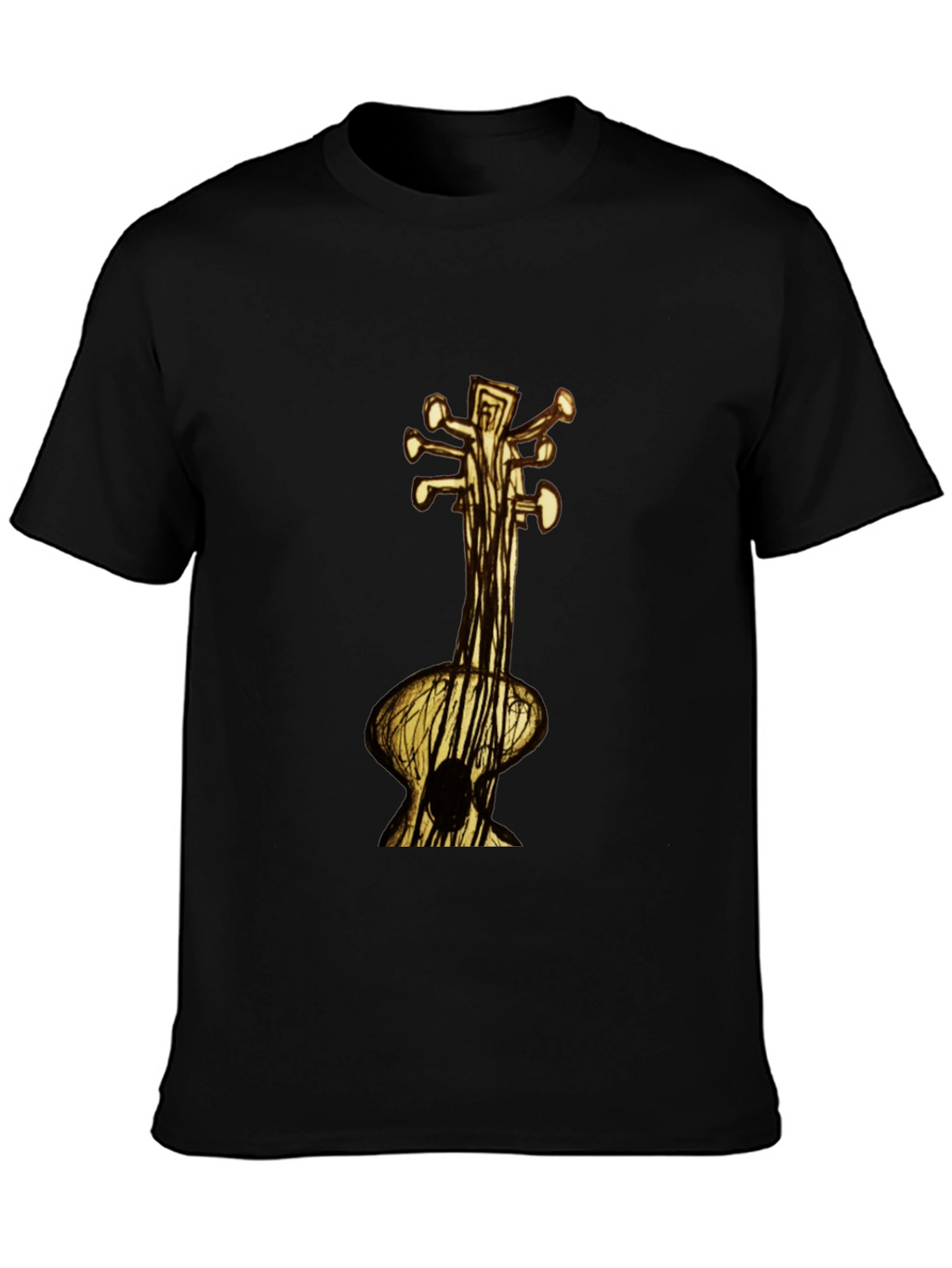 Unique Guitar Art Black T-Shirt