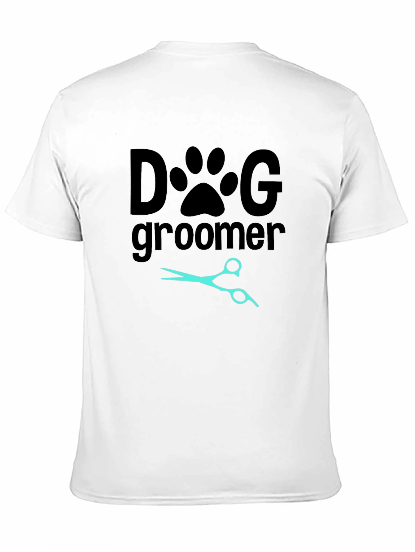 Dog Groomer T-Shirt: Paw Print & Scissors Design