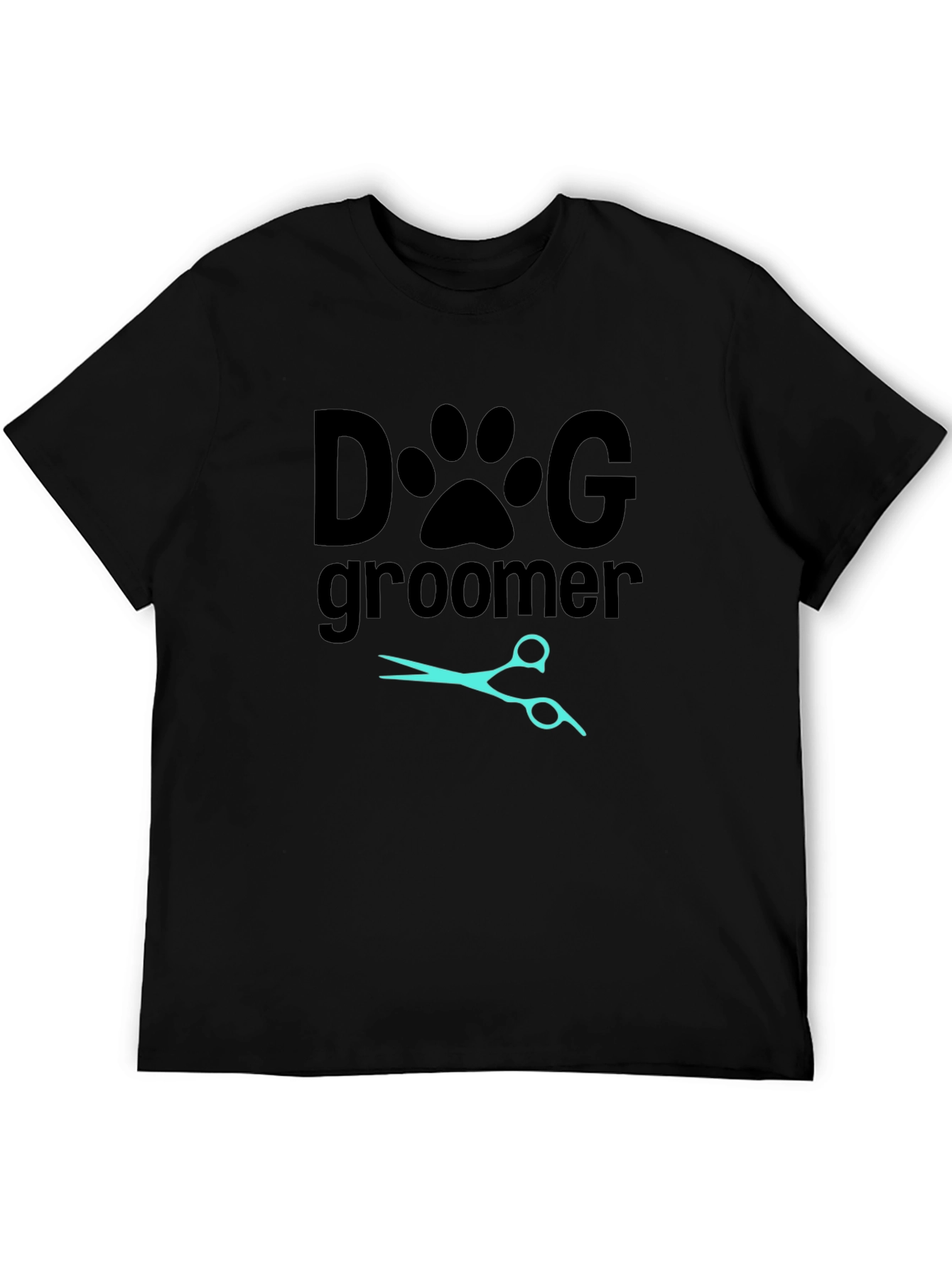 Dog Groomer T-Shirt: Paw Print & Scissors Design