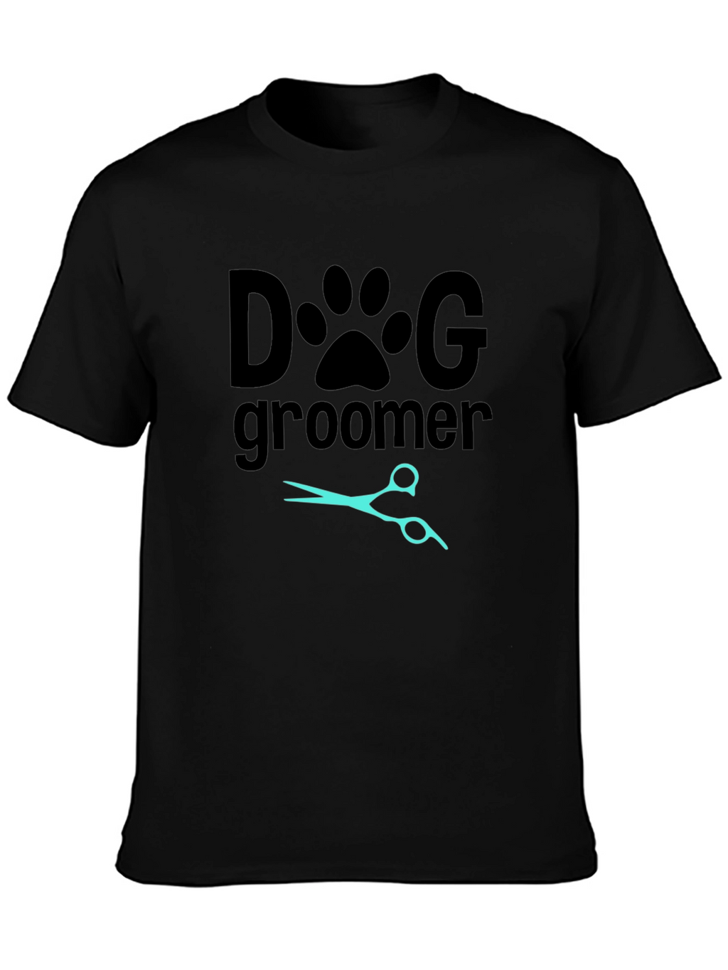 Dog Groomer T-Shirt: Paw Print & Scissors Design