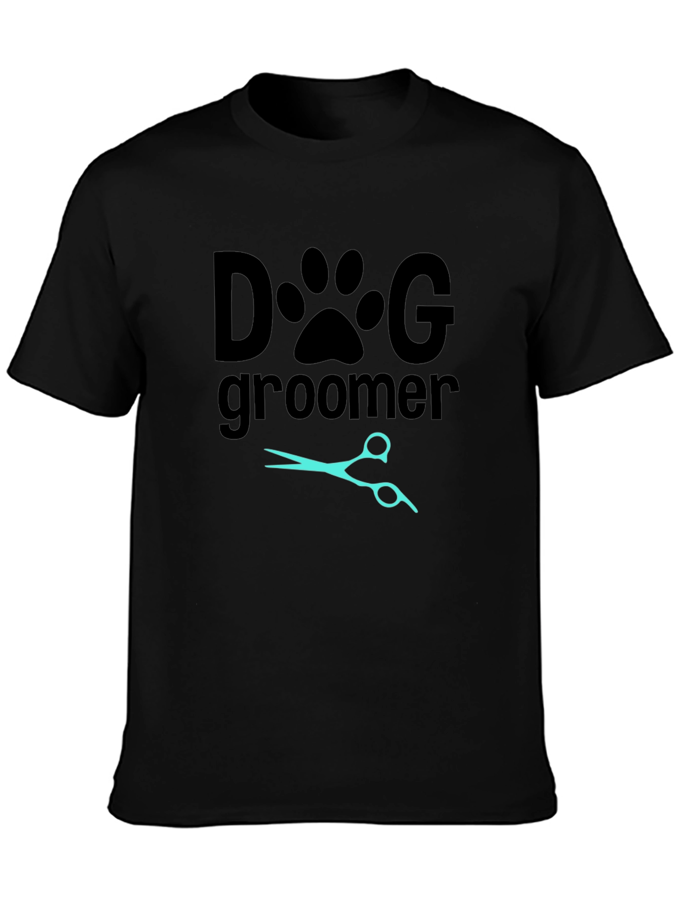 Dog Groomer T-Shirt: Paw Print & Scissors Design