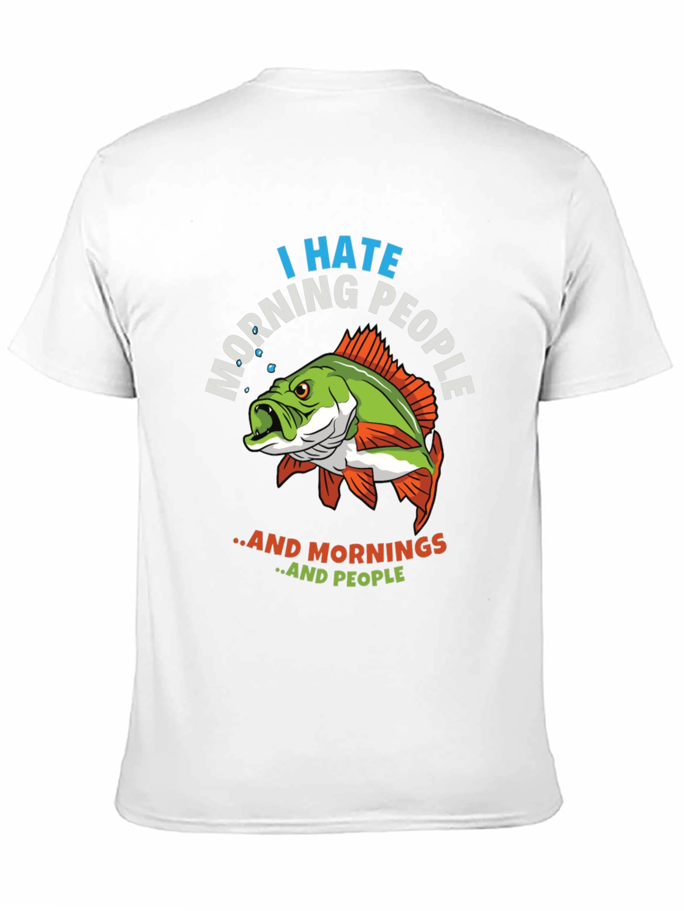 I Hate Morning People Fish Graphic T-Shirt