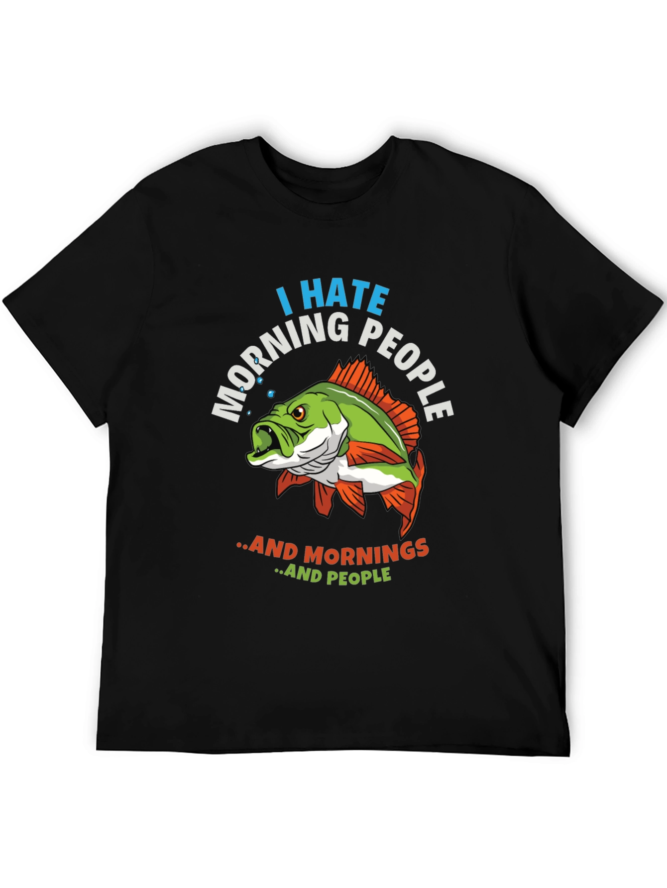 I Hate Morning People Fish Graphic T-Shirt