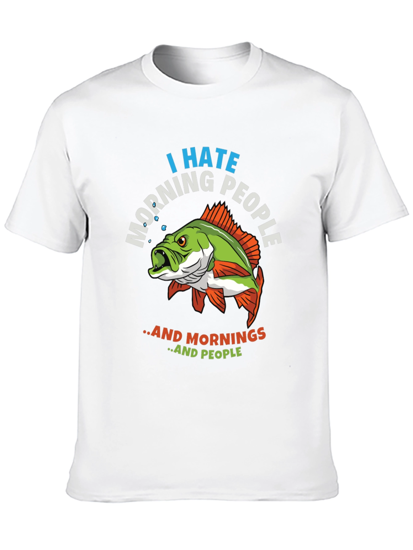 I Hate Morning People Fish Graphic T-Shirt