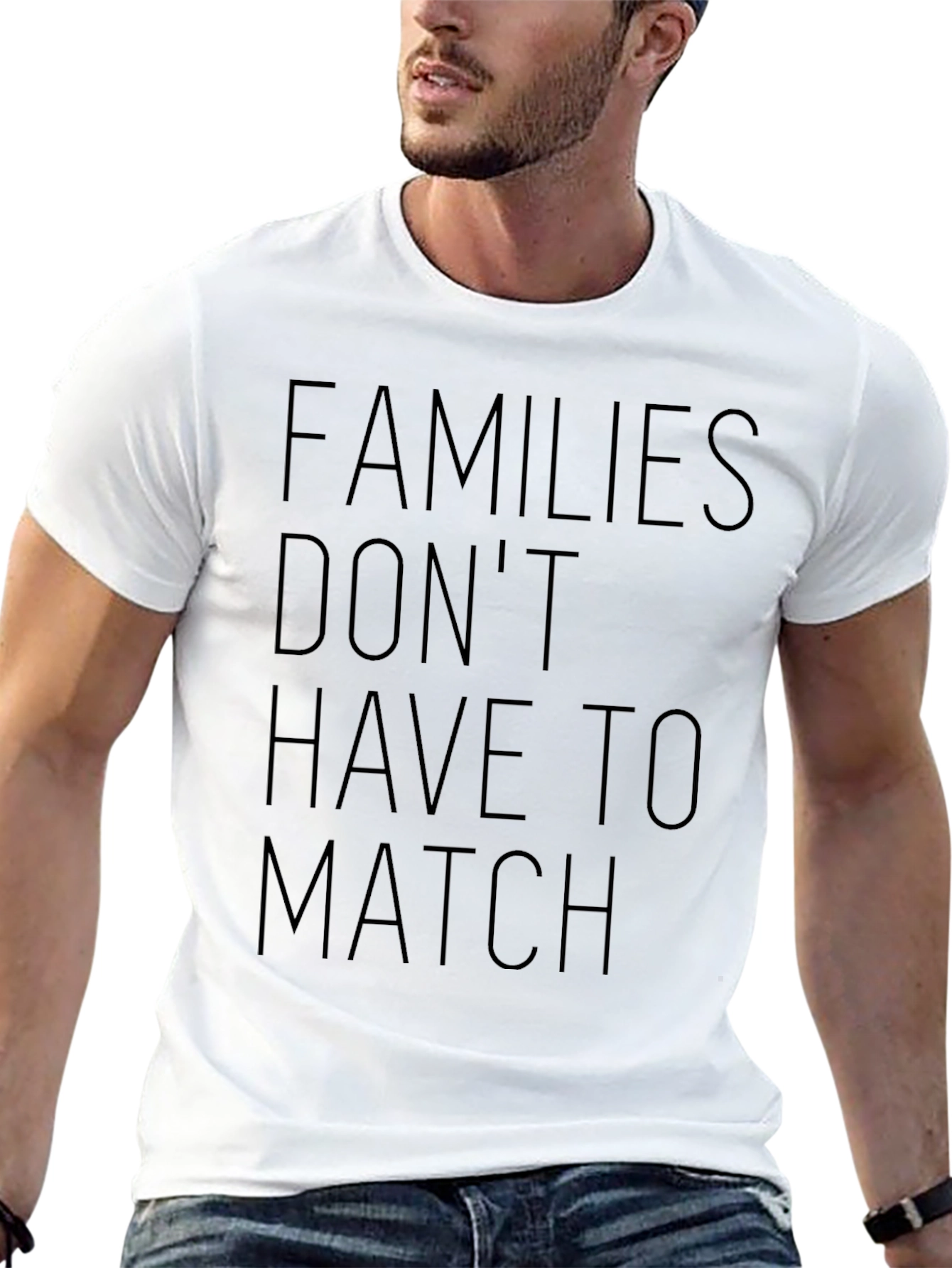 Families Dont Have to Match Black Graphic Tee