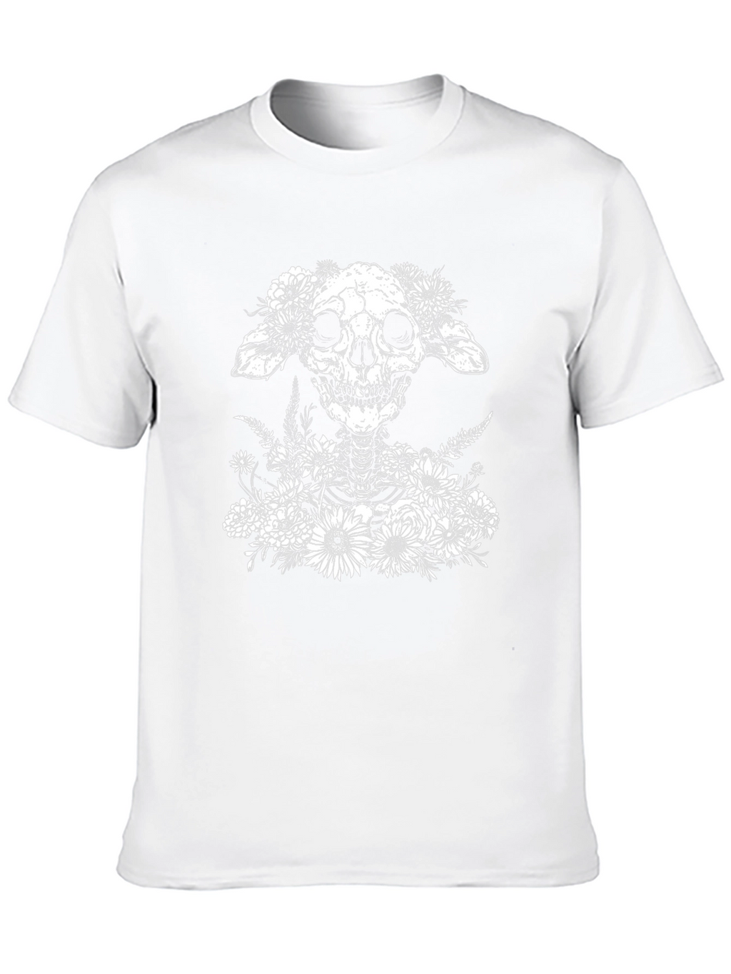 Floral Skull Graphic T-Shirt - Unique Design
