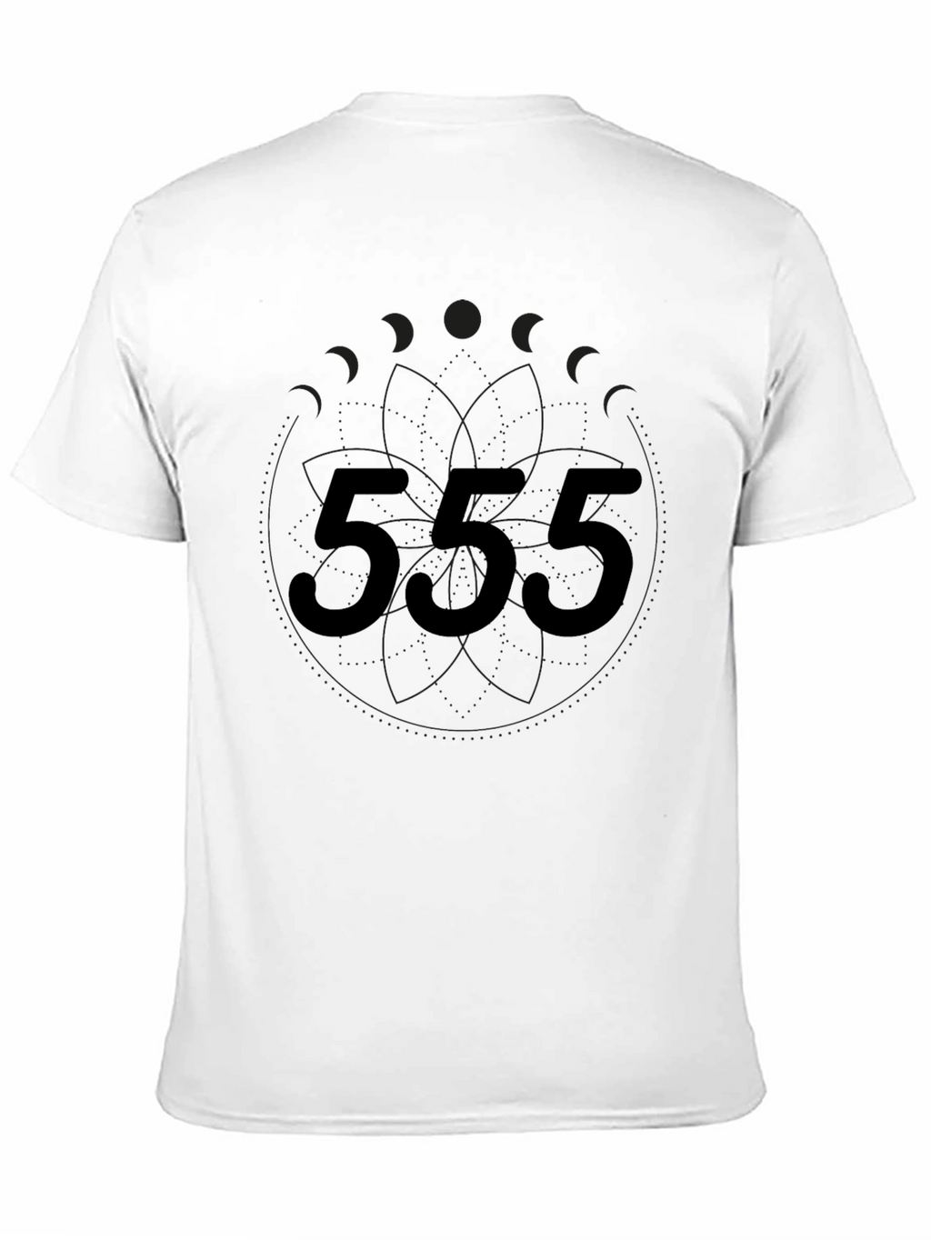 Mens Black Graphic Tee - 555 Design