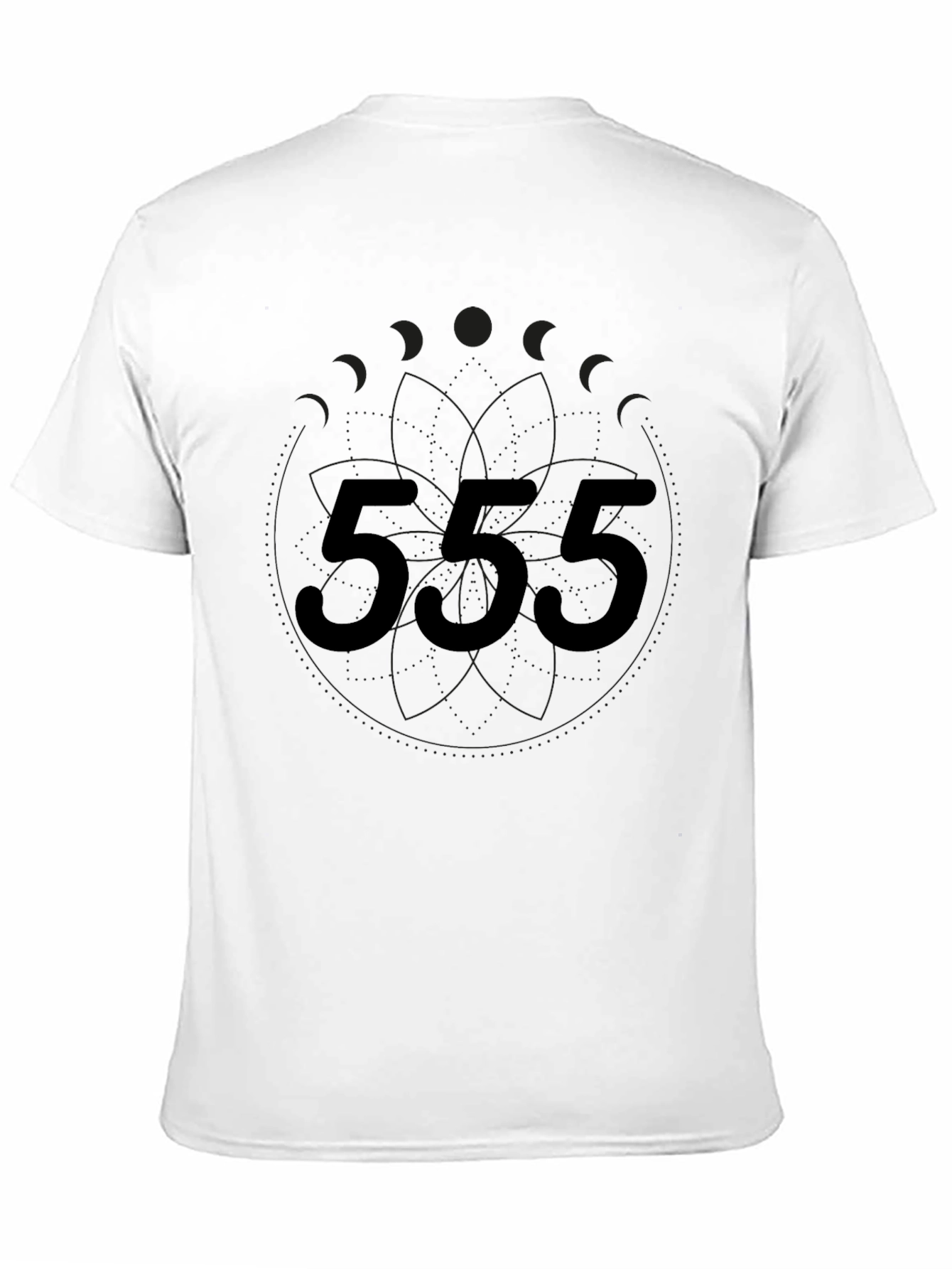 Mens Black Graphic Tee - 555 Design