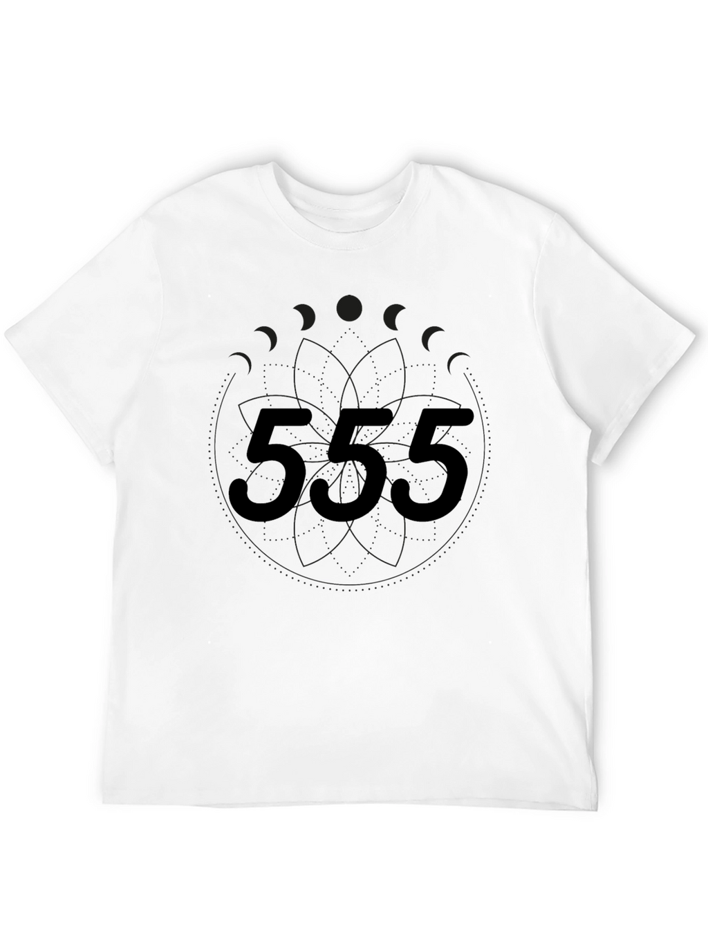 Mens Black Graphic Tee - 555 Design