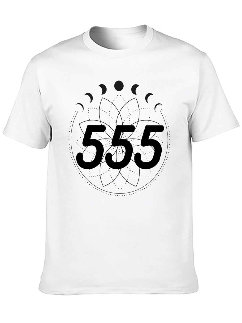 Mens Black Graphic Tee - 555 Design