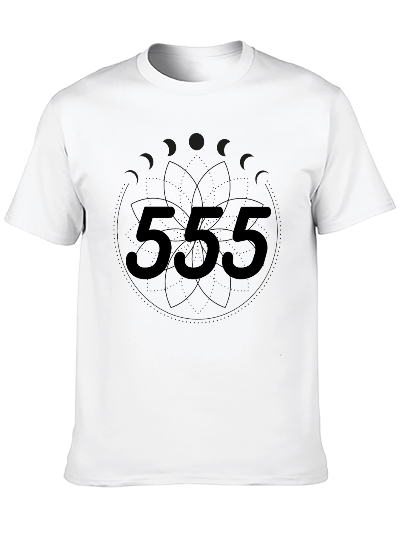 Mens Black Graphic Tee - 555 Design
