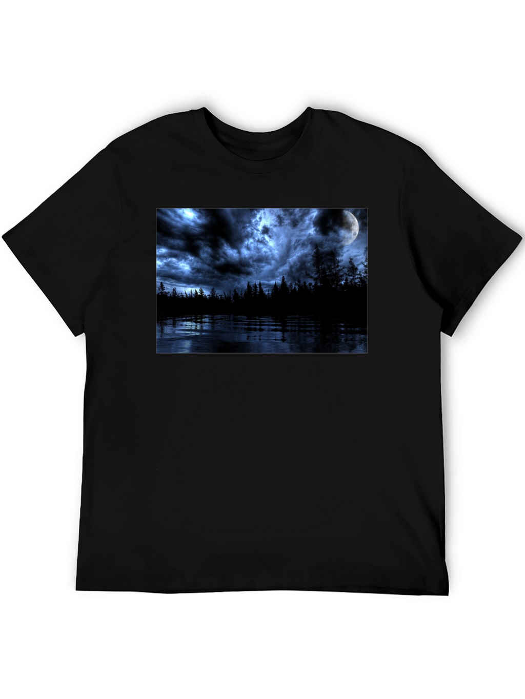 Moonlit Lake Graphic Tee - Dark Fantasy T-Shirt