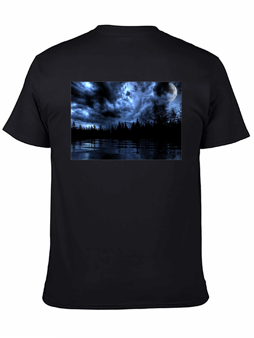 Moonlit Lake Graphic Tee - Dark Fantasy T-Shirt